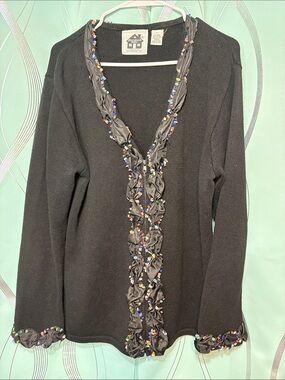 Vintage Storybook Knits Black Knit Sweater